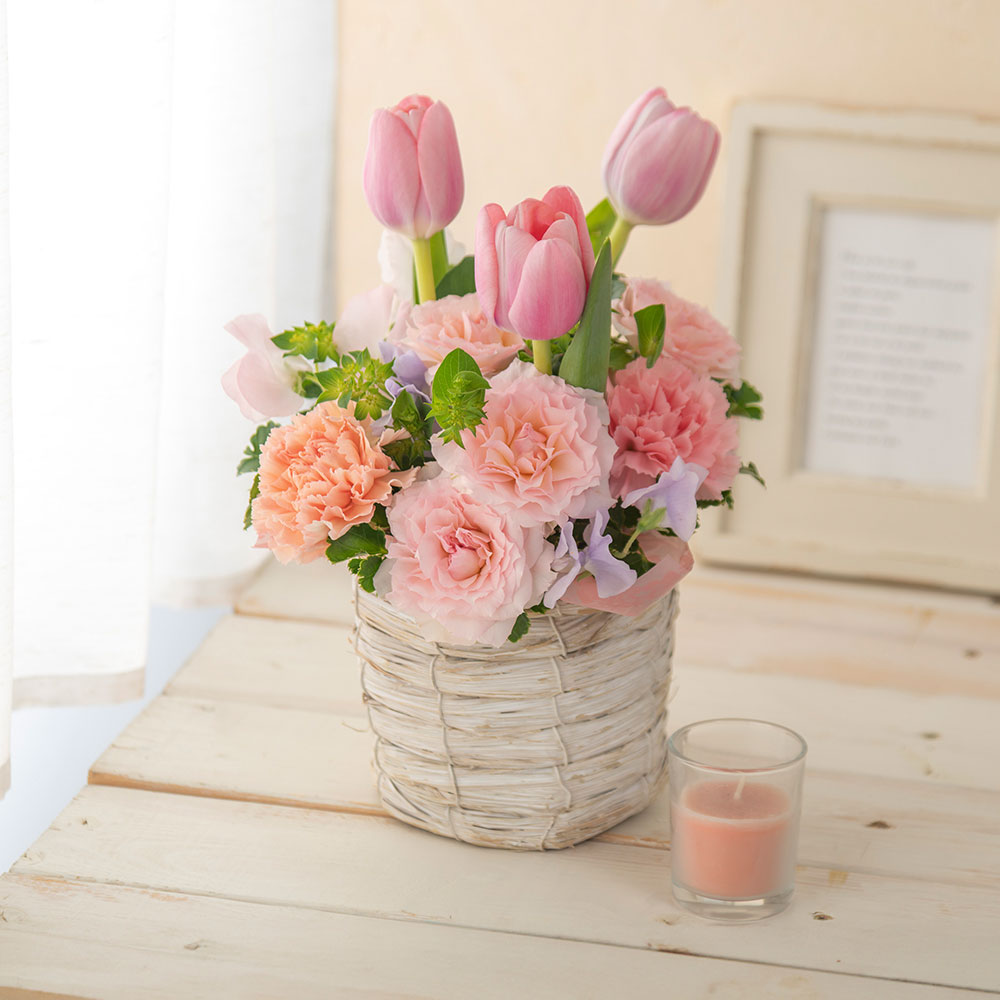 1月旬の花 チューリップ アレンジメント「スワベビエント」