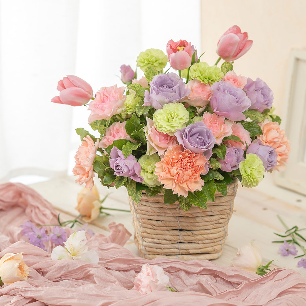 1月旬の花 チューリップ アレンジメント「ラ パンテュール」