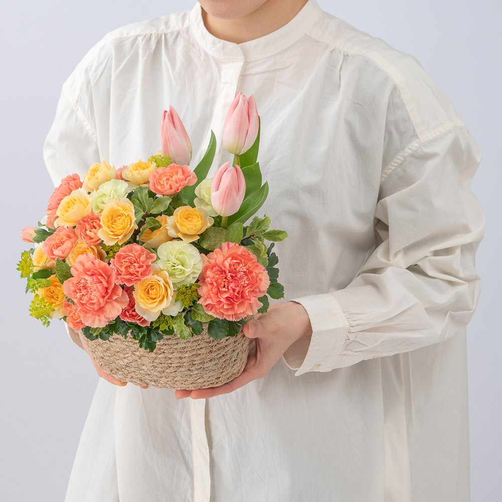 【最短翌日届け】2月旬の花 チューリップ アレンジメント「クオーリ」