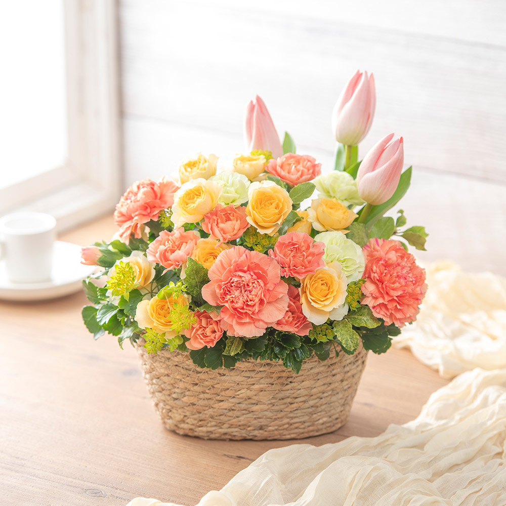 【最短翌日届け】2月旬の花 チューリップ アレンジメント「クオーリ」