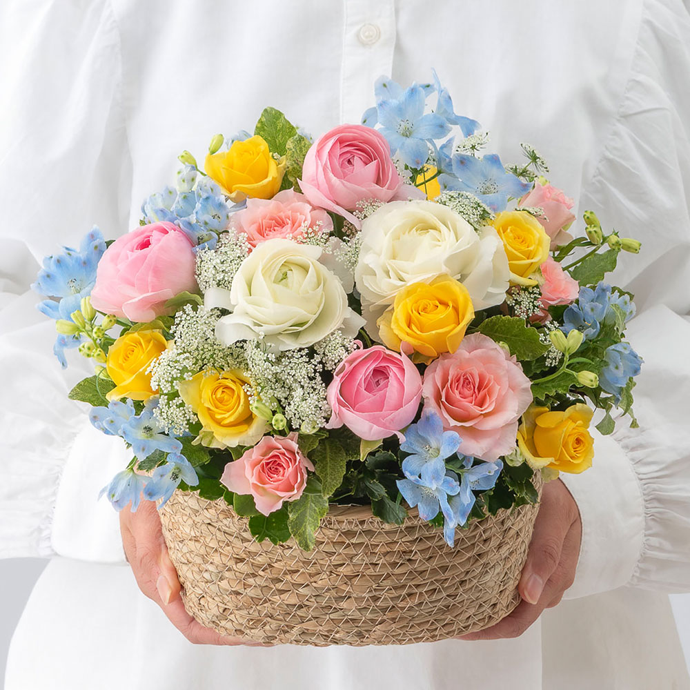 【最短翌日届け】3月旬の花 ラナンキュラス アレンジメント「フルールノブレス」