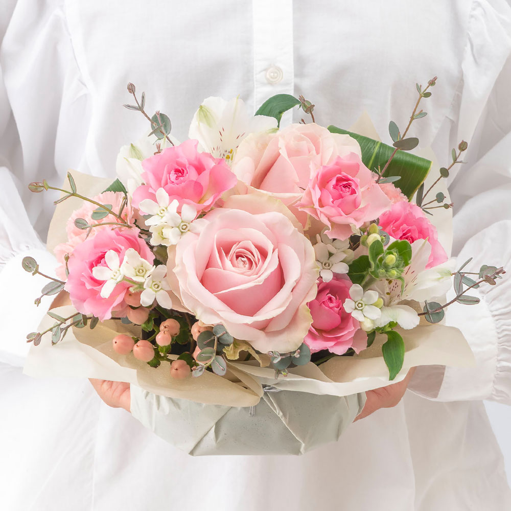 春の旬の花 バラ アレンジメント「カンシオン」