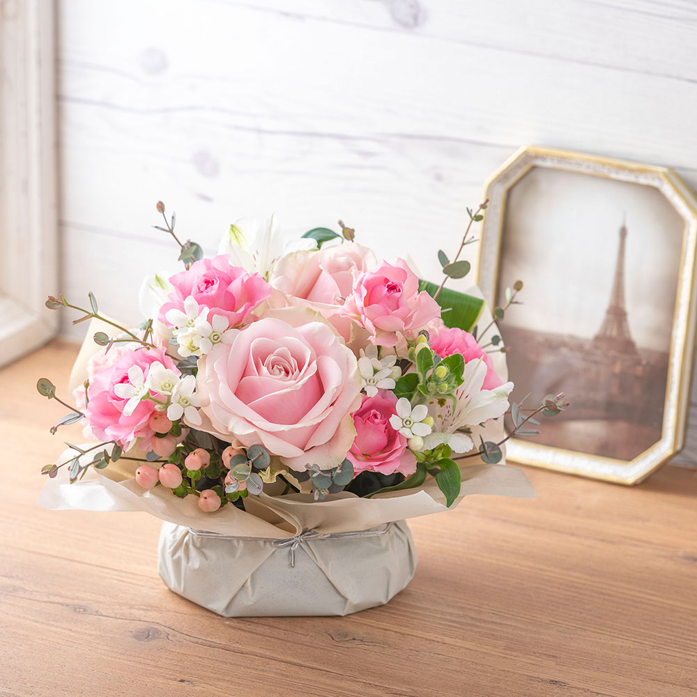 春の旬の花 バラ アレンジメント「カンシオン」