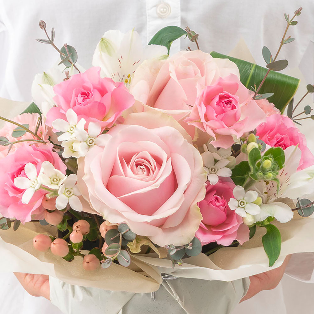 【最短翌日届け】春の旬の花 バラ アレンジメント「カンシオン」