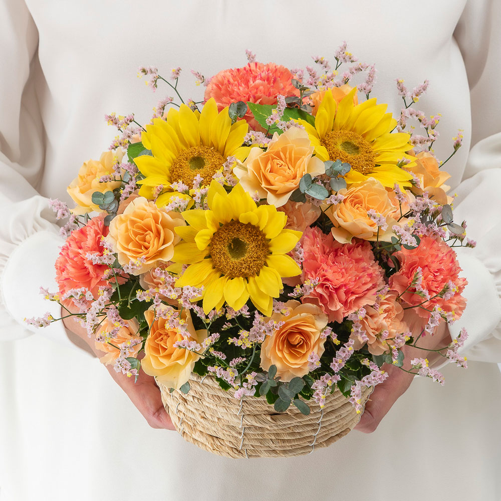 【最短翌日届け】7月旬の花 ヒマワリ アレンジメント「ラトゥール」