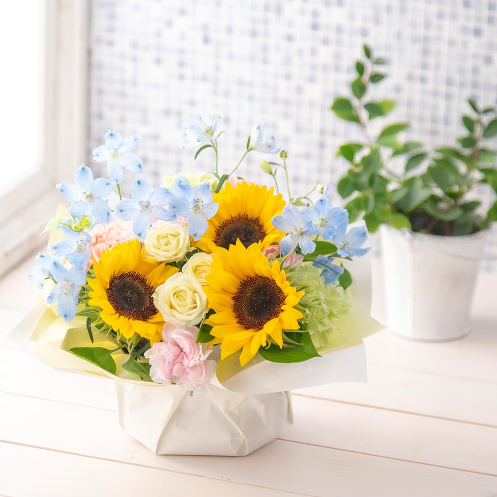 8月 旬の花 ヒマワリ アレンジメント「ラフィネット」