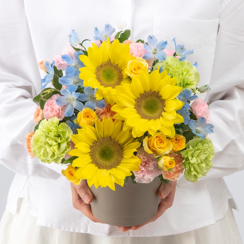 8月 旬の花 ヒマワリ アレンジメント「パレルモ」