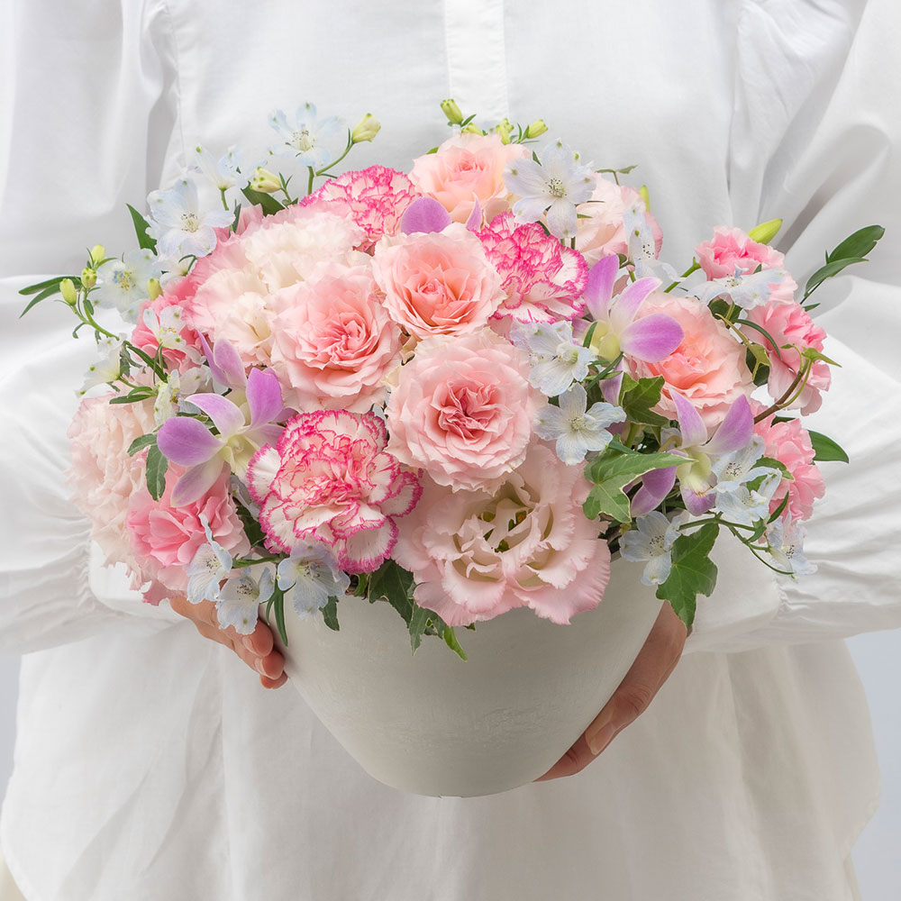 6月旬の花 デルフィニウム アレンジメント「アクア」