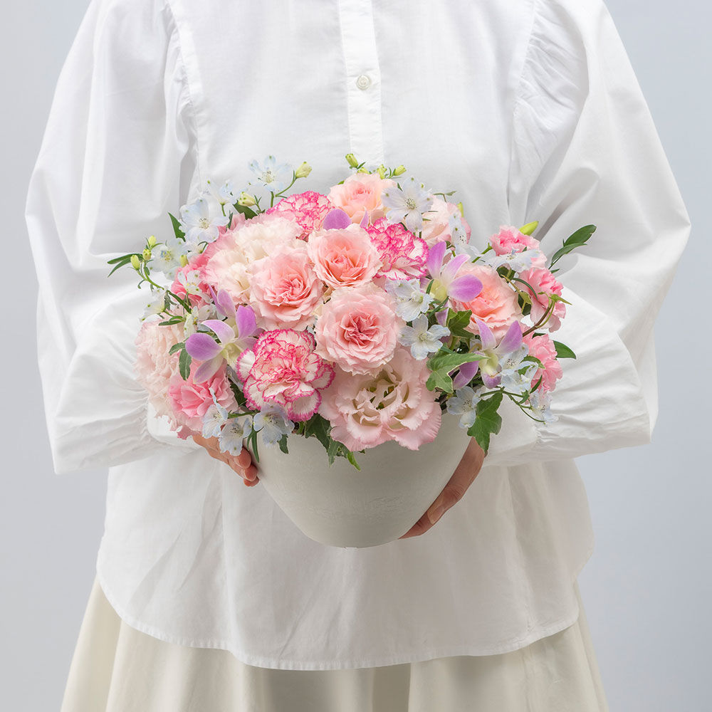 6月旬の花 デルフィニウム アレンジメント「アクア」