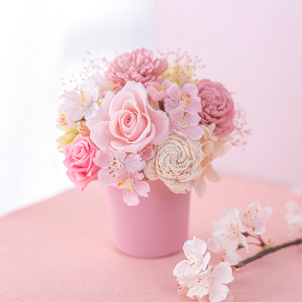 プリザーブド＆アーティフィシャルアレンジメント「サクラサク」