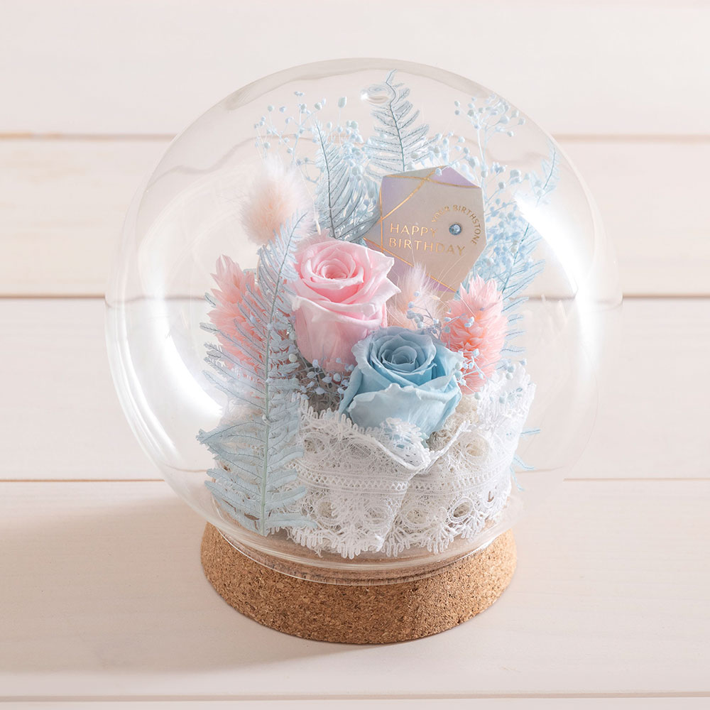 【誕生石】3月 プリザーブドアレンジメント「アクアマリン」