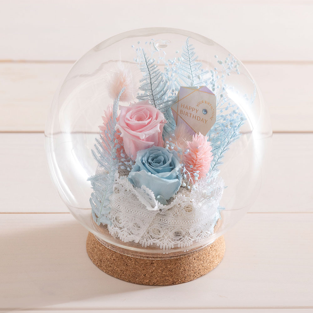 【誕生石】3月 プリザーブドアレンジメント「アクアマリン」