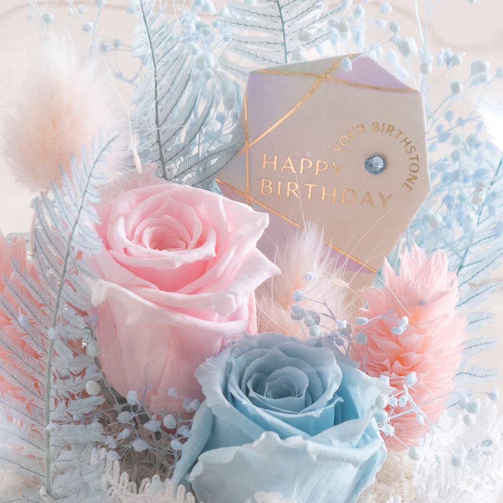 【誕生石】3月 プリザーブドアレンジメント「アクアマリン」