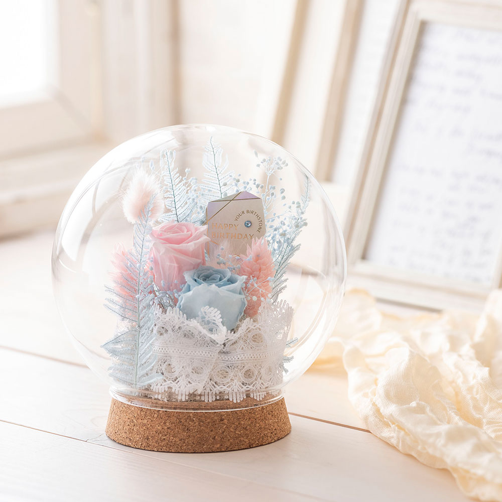 【誕生石】3月 プリザーブドアレンジメント「アクアマリン」