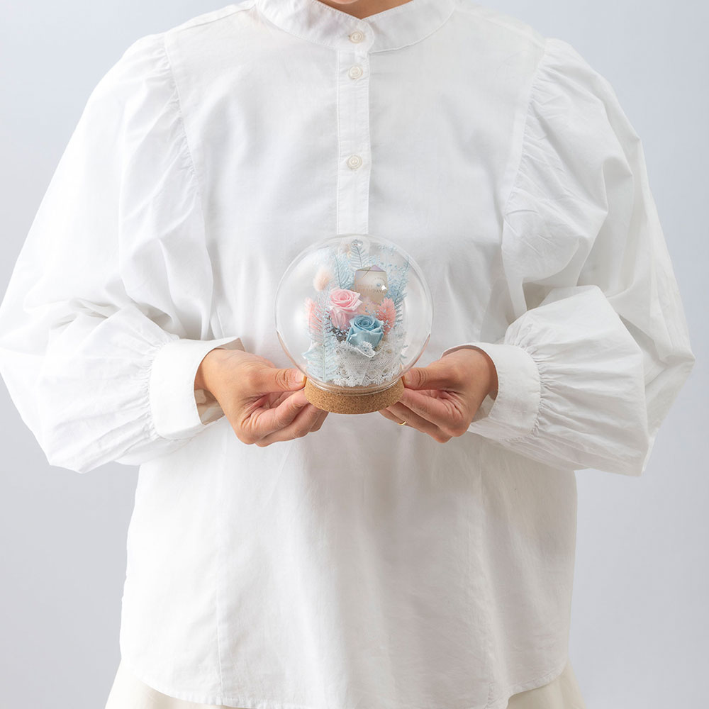 【誕生石】3月 プリザーブドアレンジメント「アクアマリン」