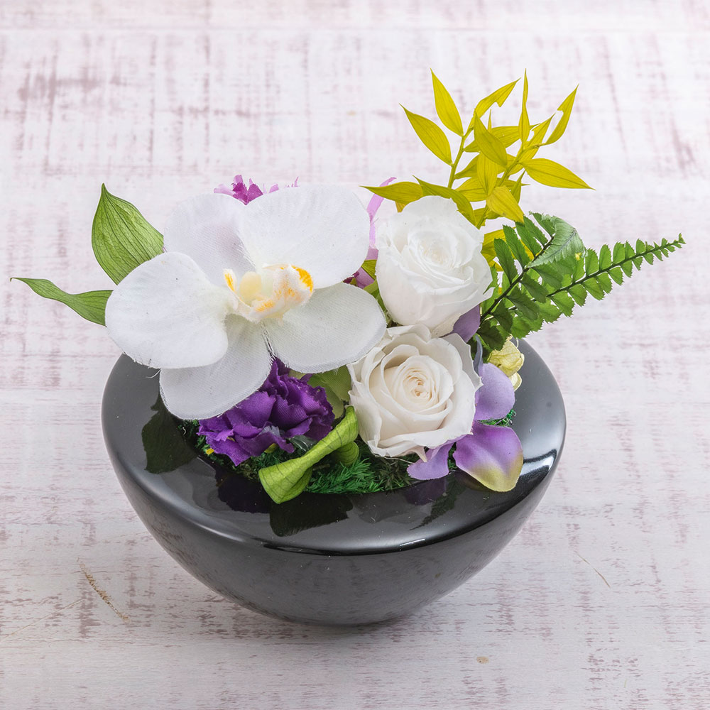 【お供え用】 プリザーブド＆アーティフィシャルフラワー「澄影（すみかげ）」