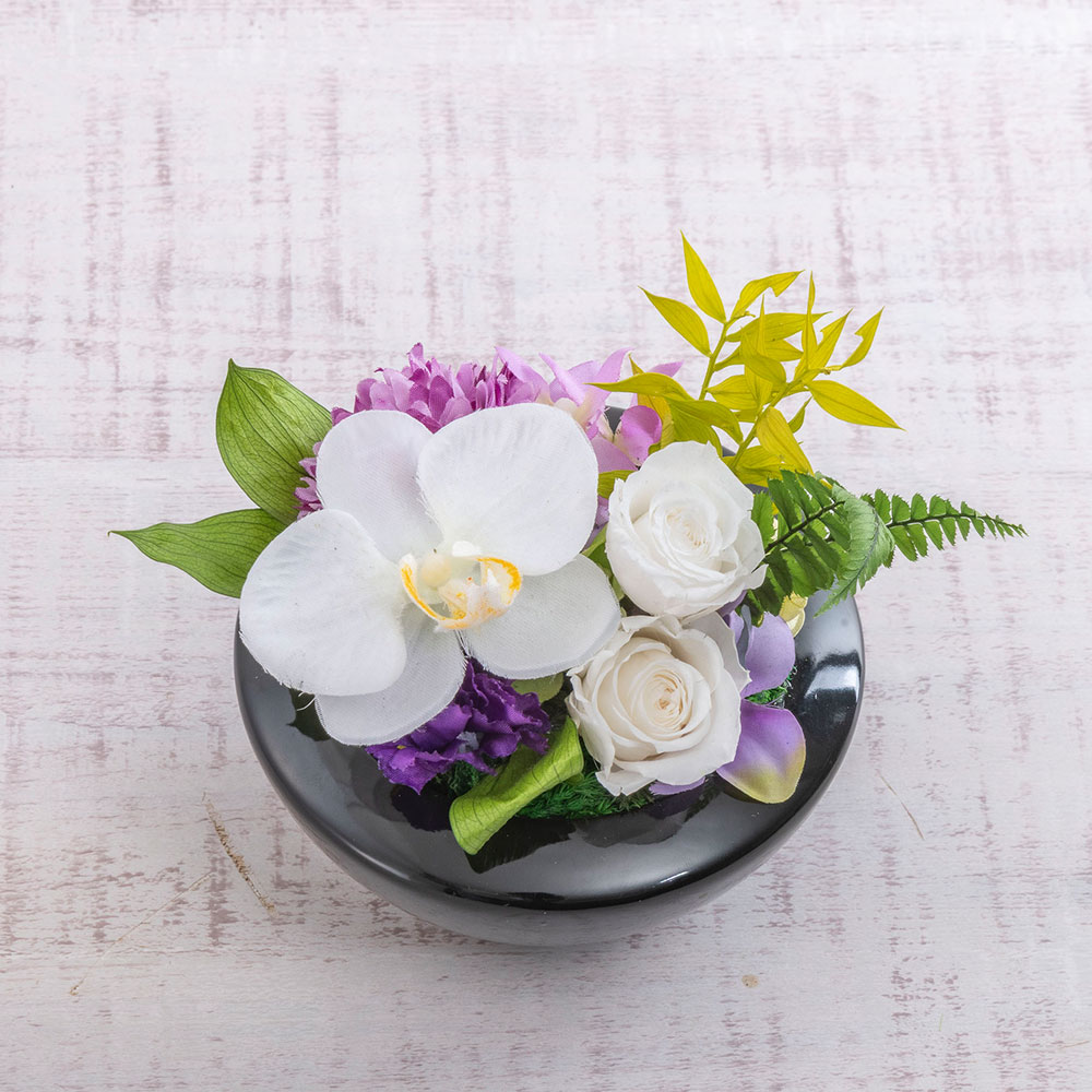 【お供え用】 プリザーブド＆アーティフィシャルフラワー「澄影（すみかげ）」