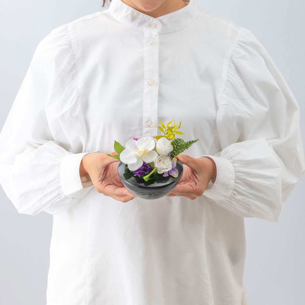 【お供え用】 プリザーブド＆アーティフィシャルフラワー「澄影（すみかげ）」