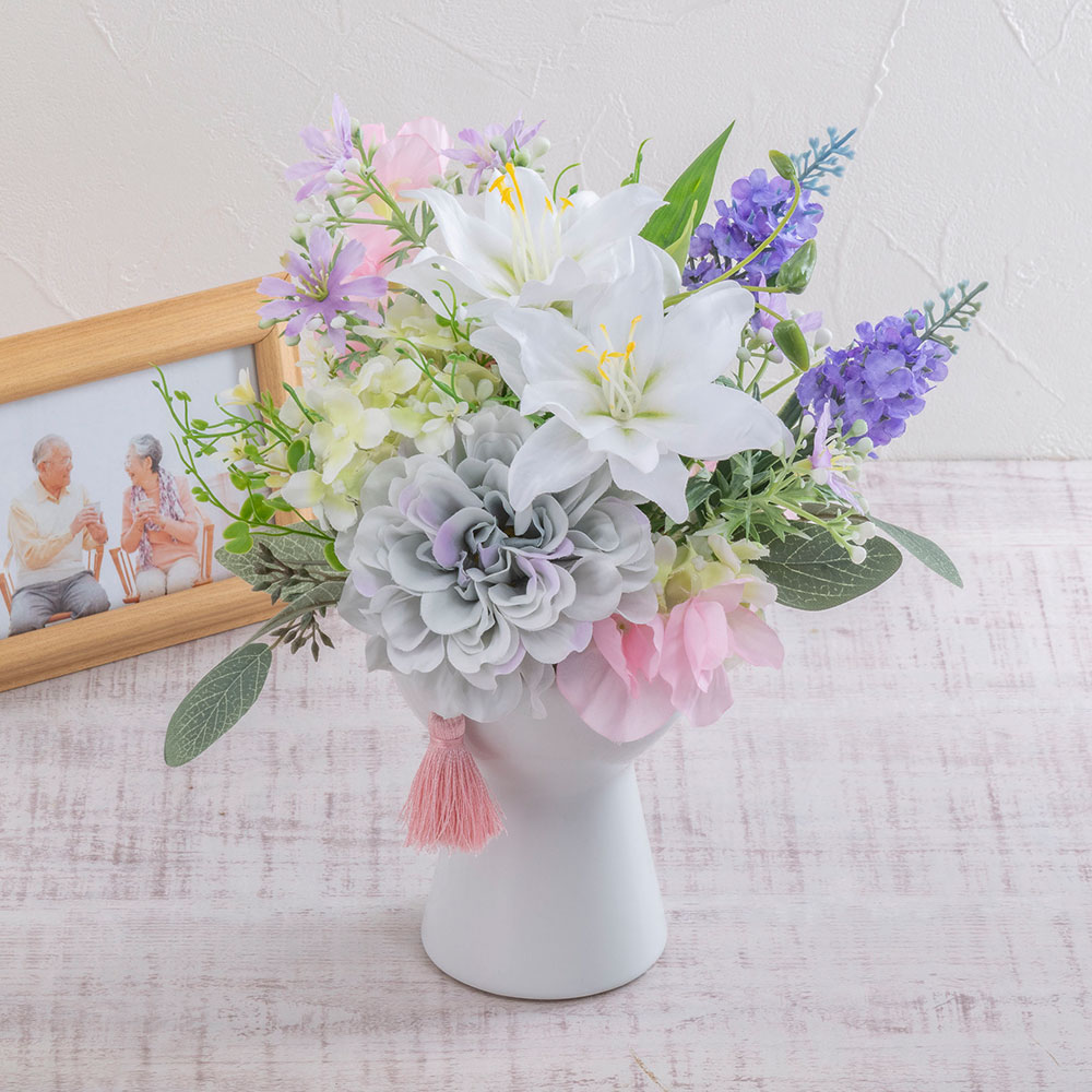 【お供え用】 アーティフィシャルアレンジメント「百合」