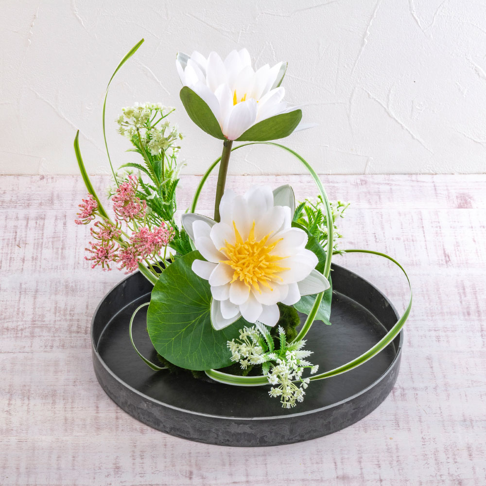 【お供え用】 アーティフィシャルアレンジメント「睡蓮」