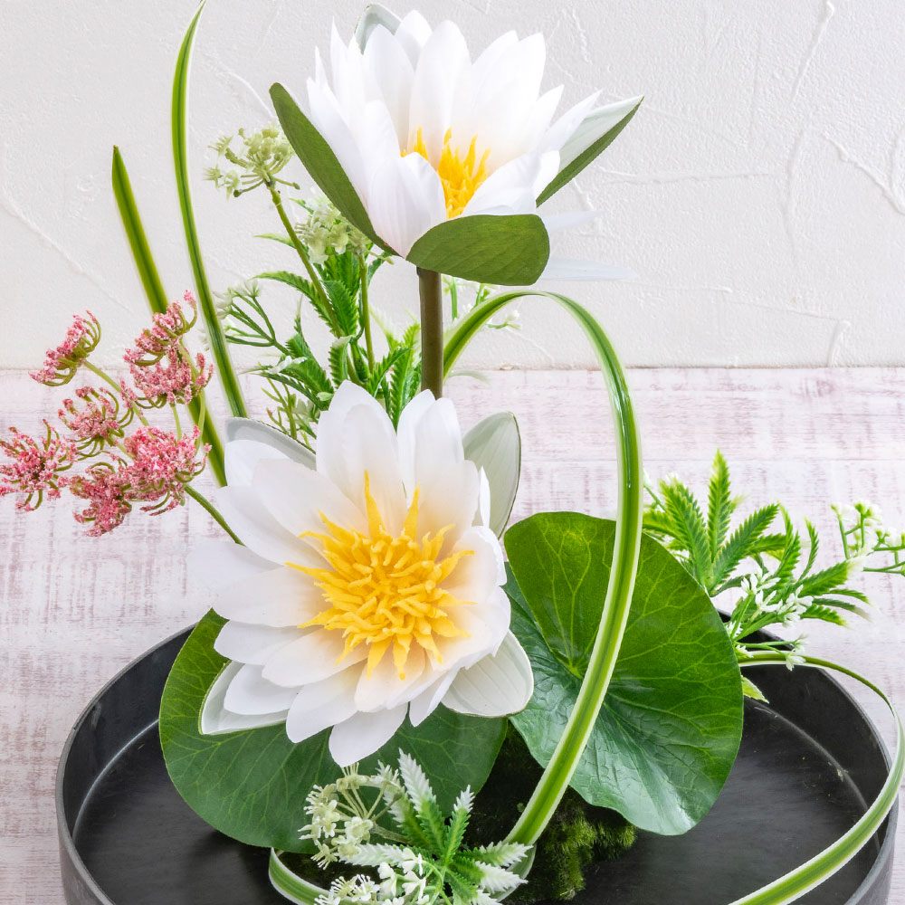 【お供え用】 アーティフィシャルアレンジメント「睡蓮」