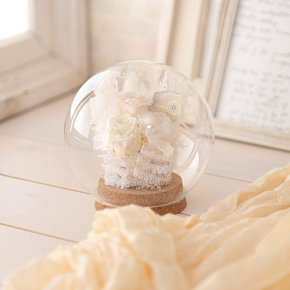 【誕生石】4月 プリザーブドアレンジメント「ダイヤモンド」