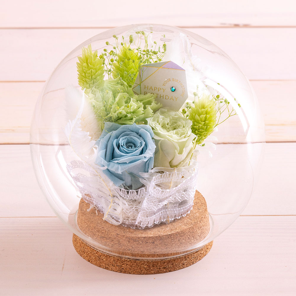 【誕生石】5月 プリザーブドアレンジメント「エメラルド」