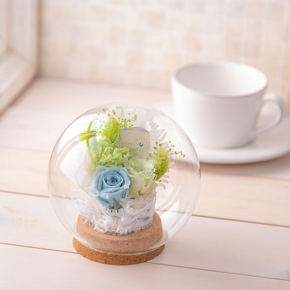 【誕生石】5月 プリザーブドアレンジメント「エメラルド」