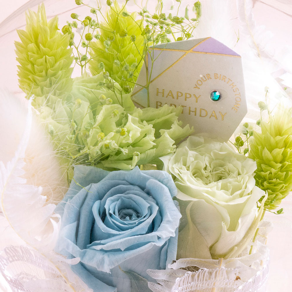 【誕生石】5月 プリザーブドアレンジメント「エメラルド」