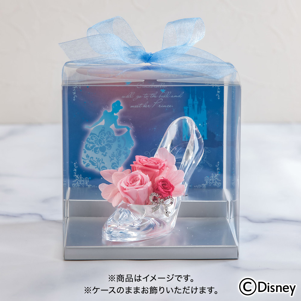 ディズニー プリザーブドアレンジメント「シンデレラの靴（ルミナスピンク）」
