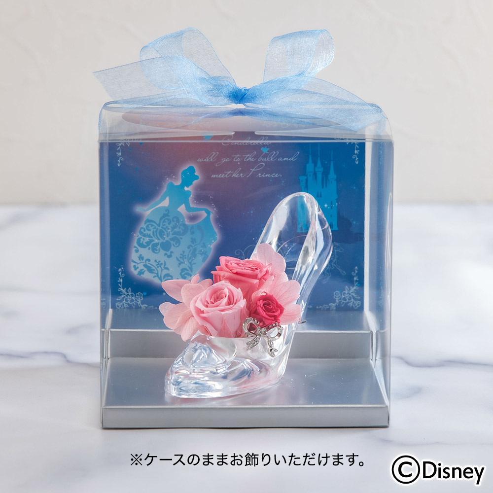 ディズニー プリザーブドアレンジメント「シンデレラの靴（ルミナスピンク）」