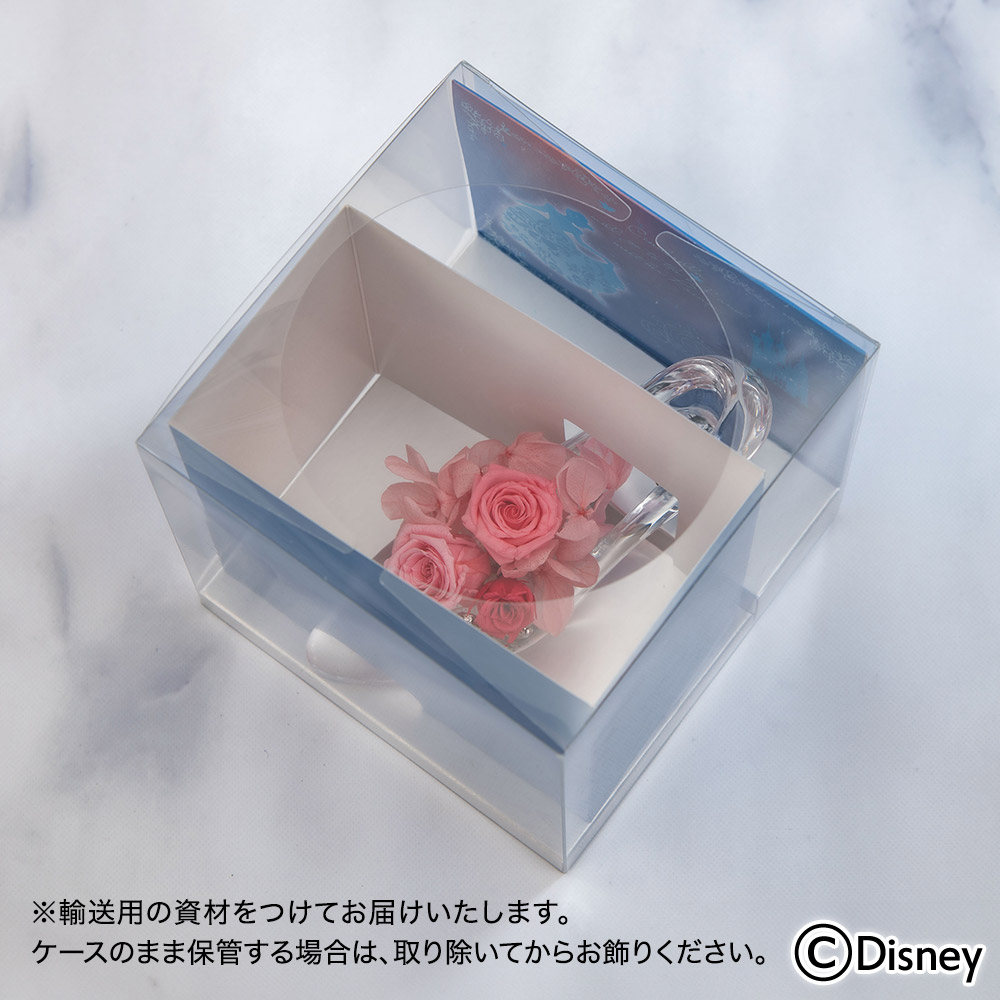 ディズニー プリザーブドアレンジメント「シンデレラの靴（ルミナスピンク）」