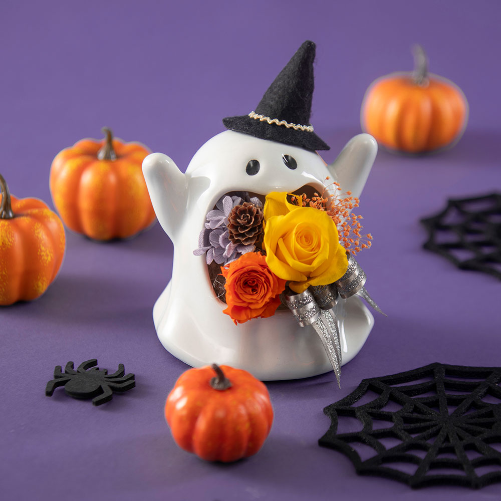 【期間限定】プリザーブド＆アーティフィシャルフラワーアレンジメント「Trick or Treat!」