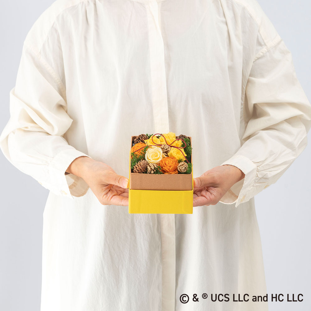 おさるのジョージ プリザーブド＆ドライフラワーアレンジメント「ハートフル」