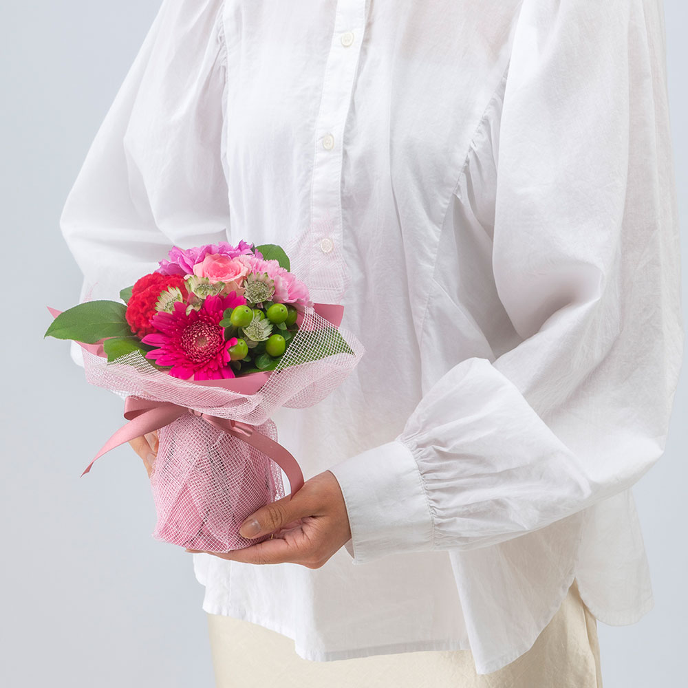 10月旬の花 ガーベラ そのまま飾れるブーケ「オクトバル」