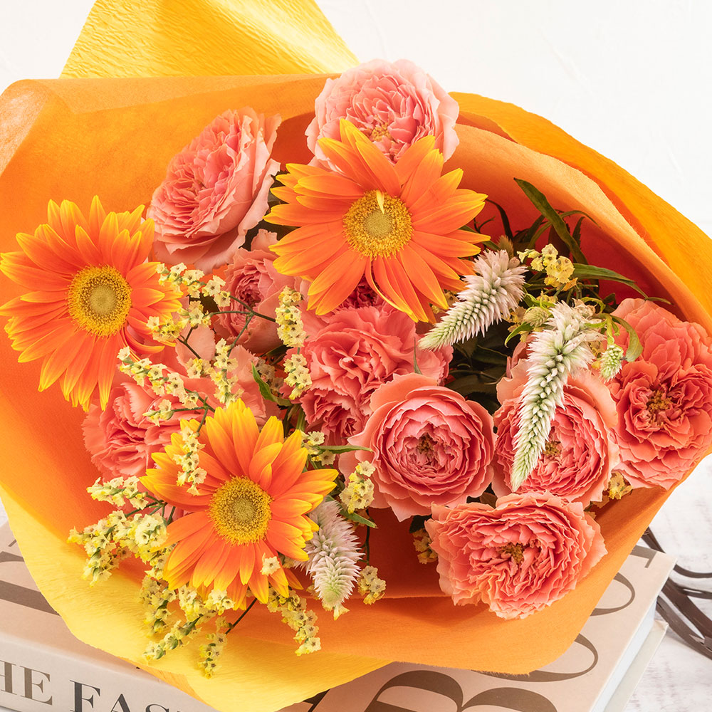 10月旬の花 ガーベラ 花束「フローラルハーベスト」