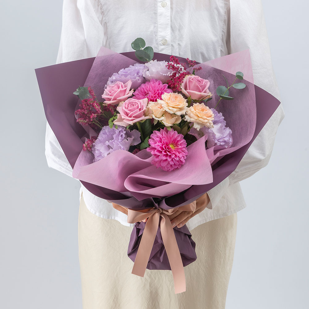 10月旬の花 ダリア 花束「マルーン」