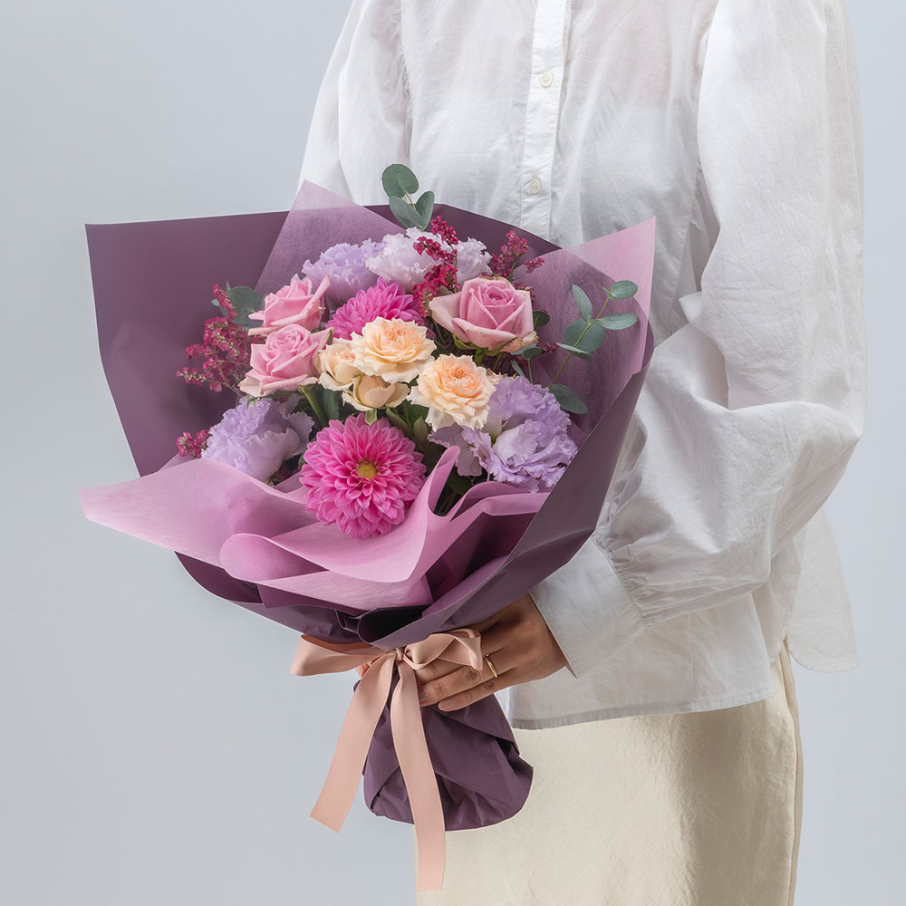 10月旬の花 ダリア 花束「マルーン」