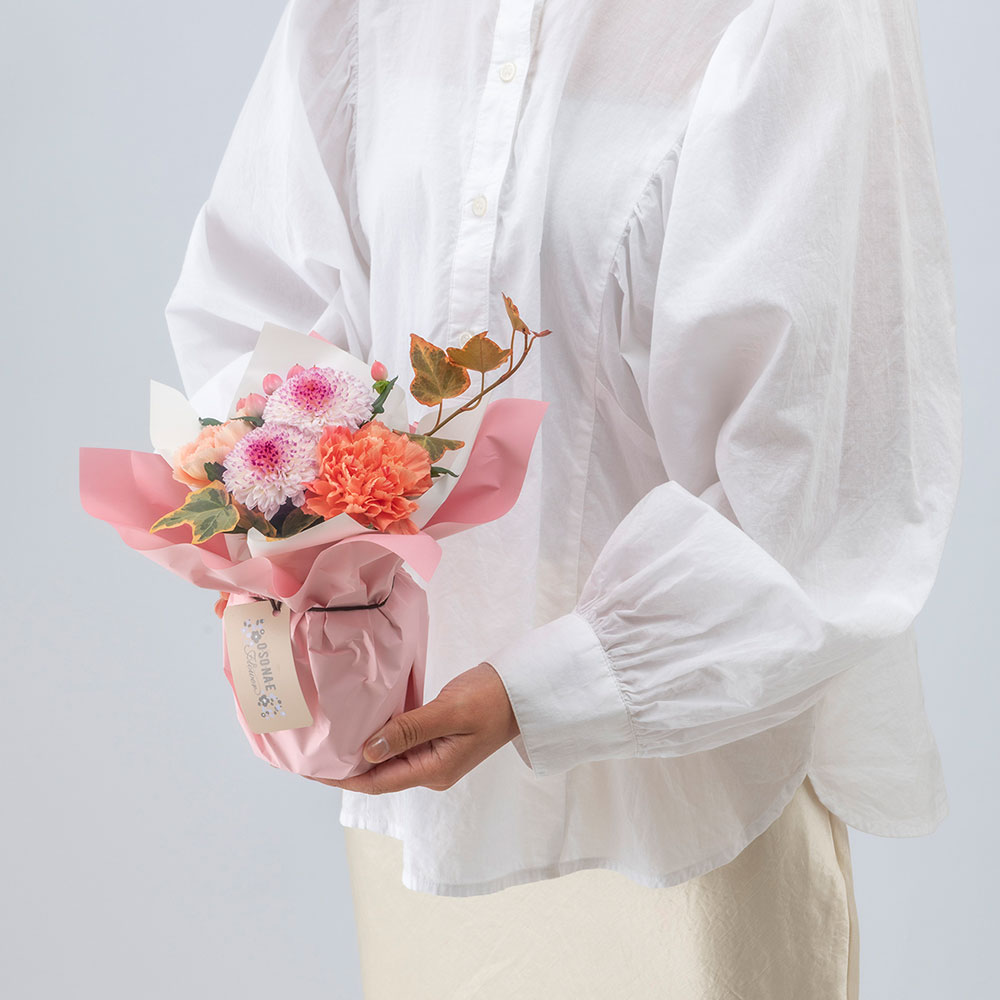 【お供え用】 O・SO・NA・E flower「10月のそのまま飾れるブーケ」