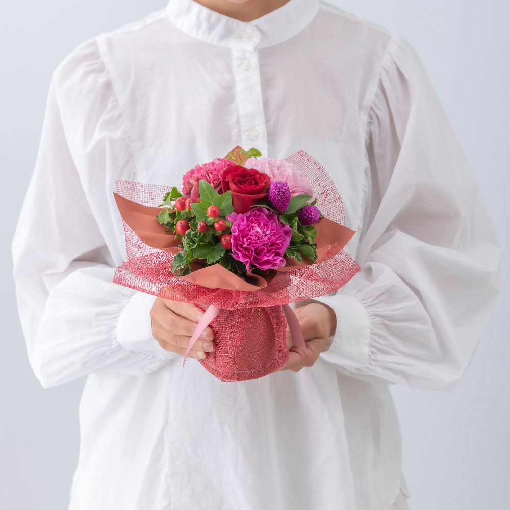 11月旬の花 バラ そのまま飾れるブーケ「シャン ダトムヌ」