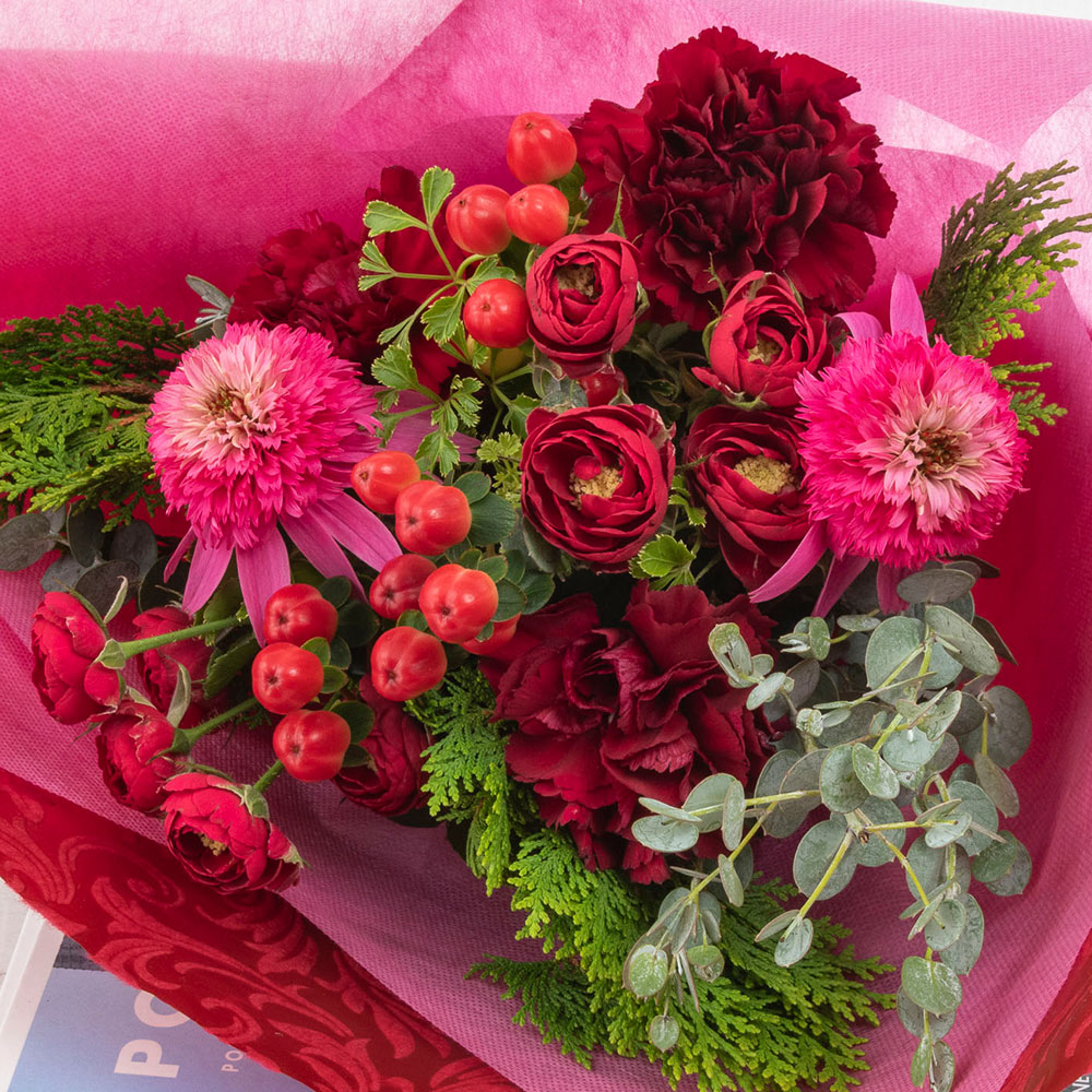 【最短翌日届け】11月旬の花 バラ 花束「レヴール」