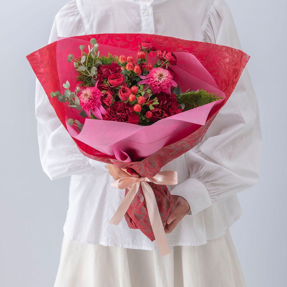 【最短翌日届け】11月旬の花 バラ 花束「レヴール」