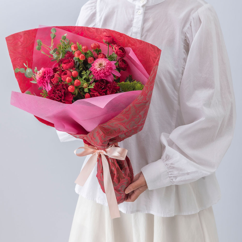 【最短翌日届け】11月旬の花 バラ 花束「レヴール」