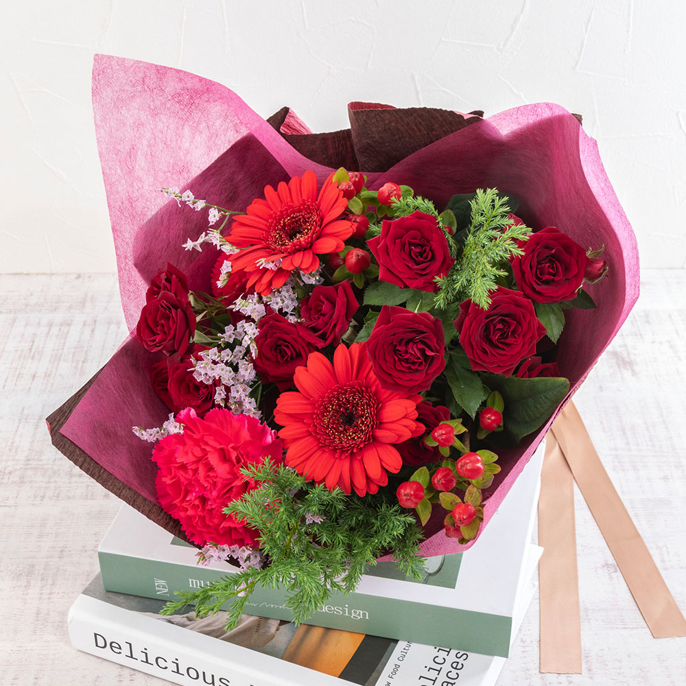 【最短翌日届け】12月旬の花 バラ 花束「ラネージュ」