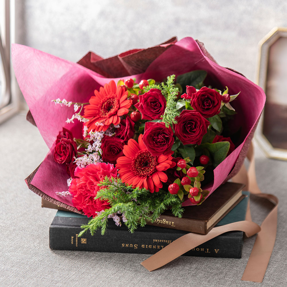 【最短翌日届け】12月旬の花 バラ 花束「ラネージュ」