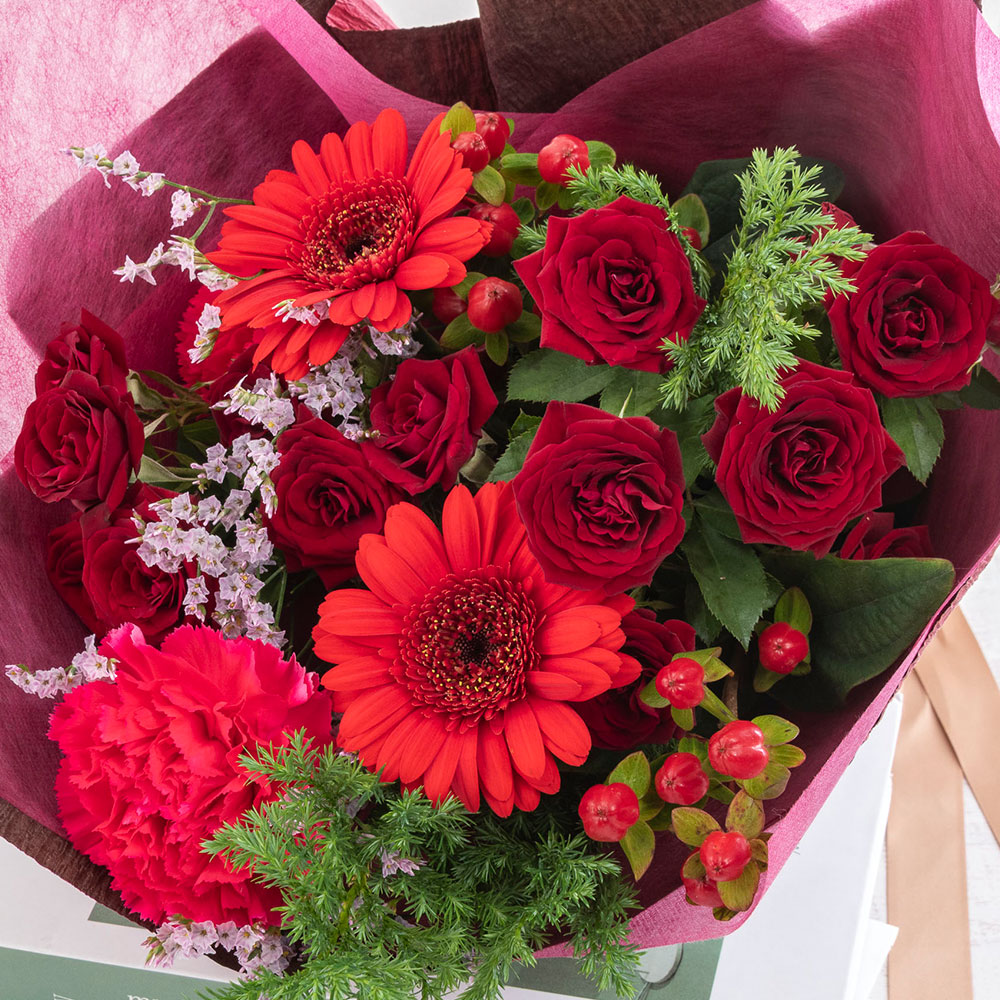 【最短翌日届け】12月旬の花 バラ 花束「ラネージュ」