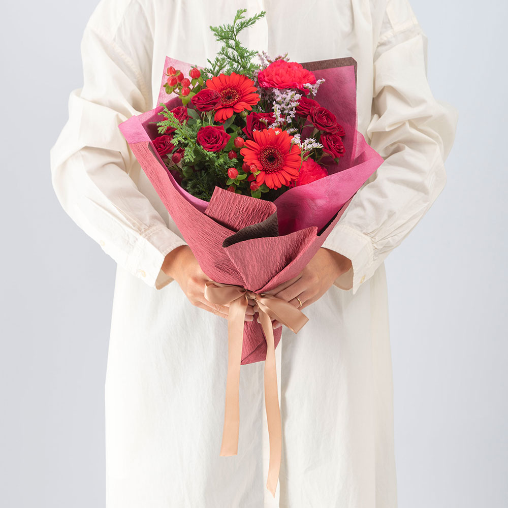 【最短翌日届け】12月旬の花 バラ 花束「ラネージュ」