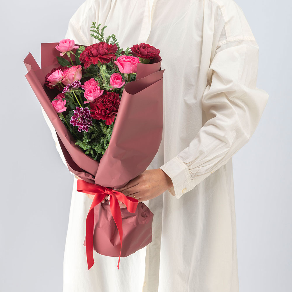 【最短翌日届け】12月旬の花 バラ 花束「イヴェール」