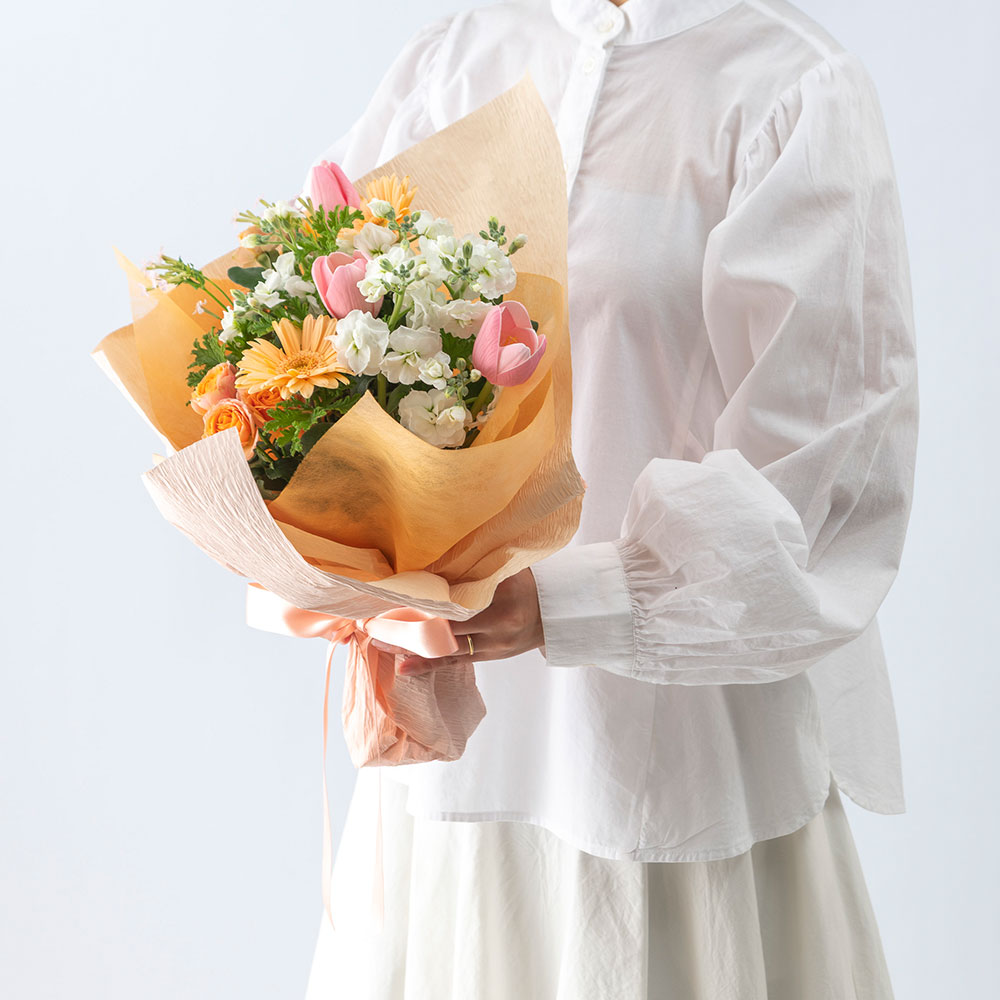 1月旬の花 チューリップ 花束「ミニョンボンボン」