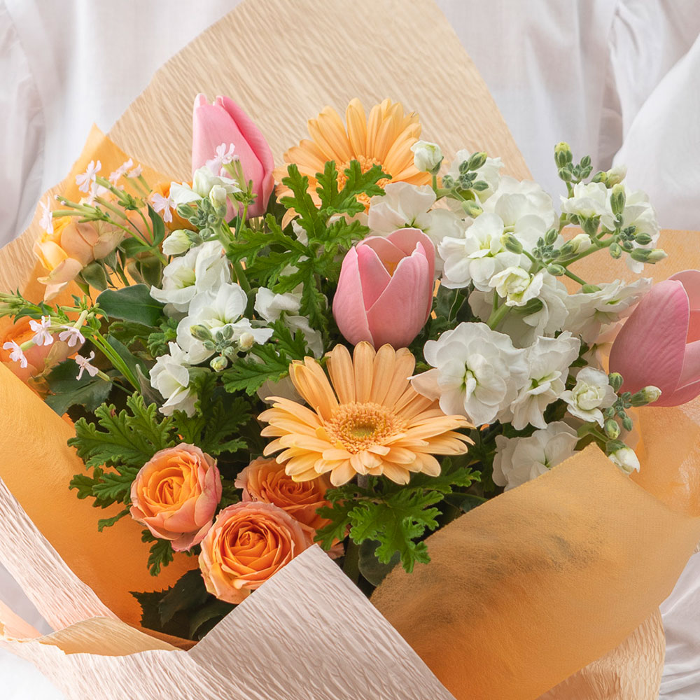 【最短翌日届け】1月旬の花 チューリップ 花束「ミニョンボンボン」